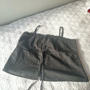 Black Eyelet Women Top